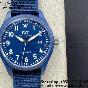 IWC Mark XVIII IW328101 Blue Ceramic M+F 1:1 Best Edition Blue Dial on Blue Nylon Strap A35111 - Super Clone Watch | 1:1 Best Version