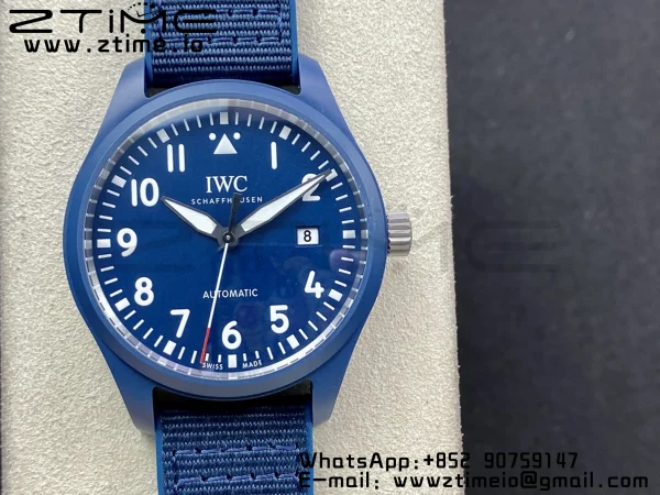 IWC Mark XVIII IW328101 Blue Ceramic M+F 1:1 Best Edition Blue Dial on Blue Nylon Strap A35111 - Super Clone Watch | 1:1 Best Version