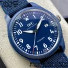 IWC Mark XVIII IW328101 Blue Ceramic M+F 1:1 Best Edition Blue Dial on Blue Nylon Strap A35111 - Super Clone Watch | 1:1 Best Version