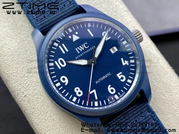 IWC Mark XVIII IW328101 Blue Ceramic M+F 1:1 Best Edition Blue Dial on Blue Nylon Strap A35111 - Super Clone Watch | 1:1 Best Version