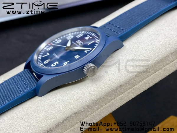 IWC Mark XVIII IW328101 Blue Ceramic M+F 1:1 Best Edition Blue Dial on Blue Nylon Strap A35111 - Super Clone Watch | 1:1 Best Version