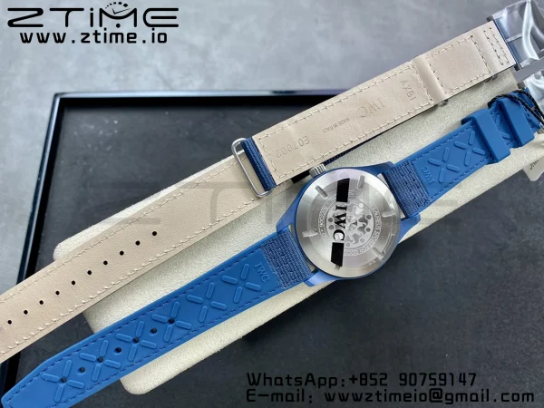 IWC Mark XVIII IW328101 Blue Ceramic M+F 1:1 Best Edition Blue Dial on Blue Nylon Strap A35111 - Super Clone Watch | 1:1 Best Version
