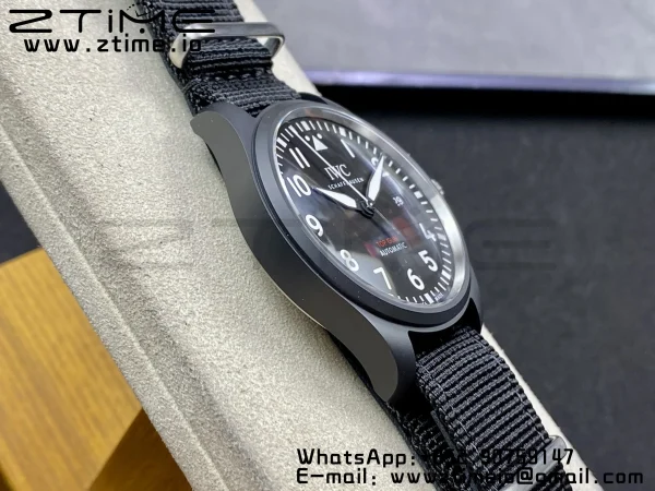 IWC Mark XVIII IW326906 Black Ceramic M+F 1:1 Best Edition Black Dial on Black ue Nylon Strap A35111 - Super Clone Watch | 1:1 Best Version