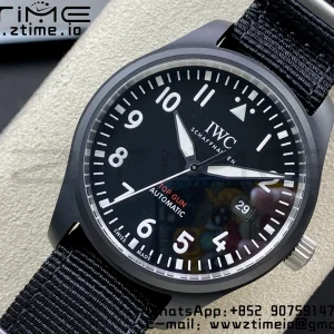 IWC Mark XVIII IW326906 Black Ceramic M+F 1:1 Best Edition Black Dial on Black ue Nylon Strap A35111 - Super Clone Watch | 1:1 Best Version