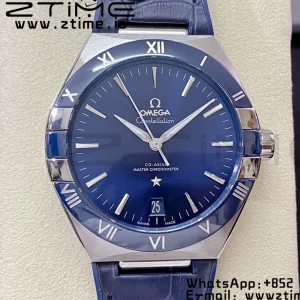 OMEGA Constellation Blue Ceramic SS VSF 1:1 Best Edition Blue Dial on Blue Gummy Strap A8900 Super Clone - Super Clone Watch | 1:1 Best Version