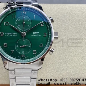 Portuguese Chrono IW371615 ZF 1:1 Best Edition Green Dial on SS Bracelet A69355 - Super Clone Watch | 1:1 Best Version