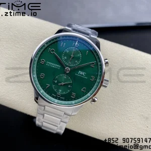 Portuguese Chrono IW371615 ZF 1:1 Best Edition Green Dial on SS Bracelet A69355 - Super Clone Watch | 1:1 Best Version
