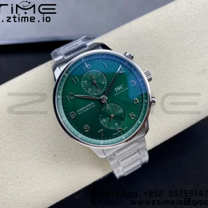 Portuguese Chrono IW371615 ZF 1:1 Best Edition Green Dial on SS Bracelet A69355 - Super Clone Watch | 1:1 Best Version