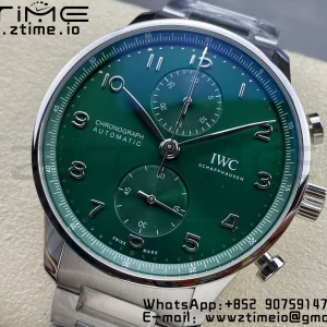 Portuguese Chrono IW371615 ZF 1:1 Best Edition Green Dial on SS Bracelet A69355 - Super Clone Watch | 1:1 Best Version