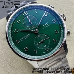 Portuguese Chrono IW371615 ZF 1:1 Best Edition Green Dial on SS Bracelet A69355 - Super Clone Watch | 1:1 Best Version