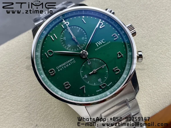 Portuguese Chrono IW371615 ZF 1:1 Best Edition Green Dial on SS Bracelet A69355 - Super Clone Watch | 1:1 Best Version