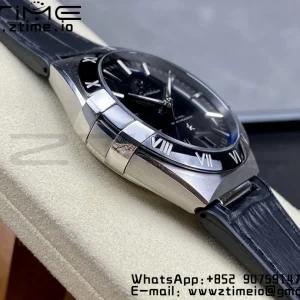 OMEGA Constellation Blue Ceramic SS VSF 1:1 Best Edition Black Dial on Black Gummy Strap A8900 Super Clone - Super Clone Watch | 1:1 Best Version