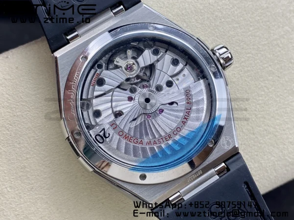 OMEGA Constellation Blue Ceramic SS VSF 1:1 Best Edition Black Dial on Black Gummy Strap A8900 Super Clone - Super Clone Watch | 1:1 Best Version