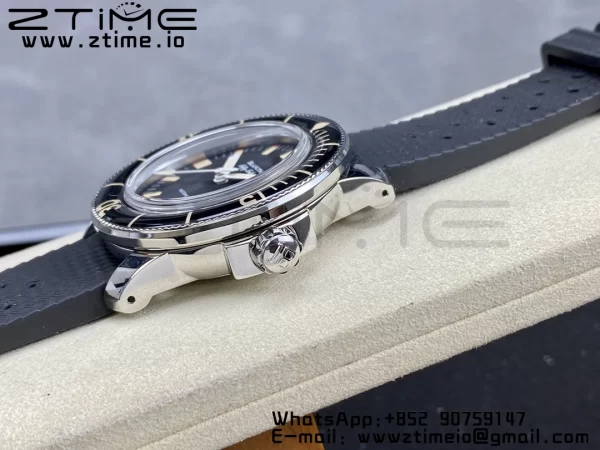 Blancpain Fifty Fathoms 5008B Barakuda SS 1:1 GSF Best Edition Black Dial on Black Rubber Strap A1151 - Super Clone Watch | 1:1 Best Version