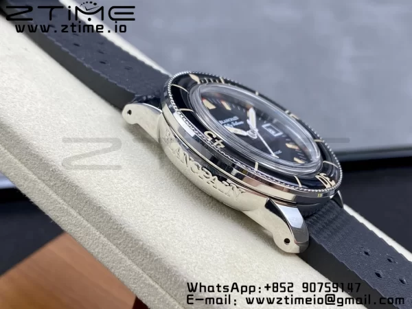 Blancpain Fifty Fathoms 5008B Barakuda SS 1:1 GSF Best Edition Black Dial on Black Rubber Strap A1151 - Super Clone Watch | 1:1 Best Version