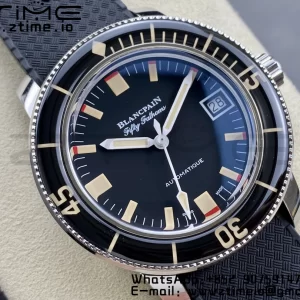 Blancpain Fifty Fathoms 5008B Barakuda SS 1:1 GSF Best Edition Black Dial on Black Rubber Strap A1151 - Super Clone Watch | 1:1 Best Version
