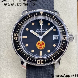 Blancpain Fifty Fathoms 5008D No Rad SS 1:1 GSF Best Edition Black Dial on Black Rubber Strap A1151 - Super Clone Watch | 1:1 Best Version
