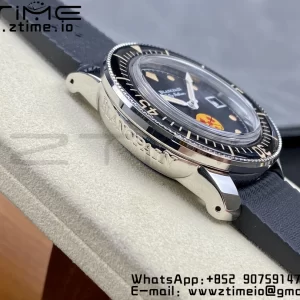 Blancpain Fifty Fathoms 5008D No Rad SS 1:1 GSF Best Edition Black Dial on Black Rubber Strap A1151 - Super Clone Watch | 1:1 Best Version