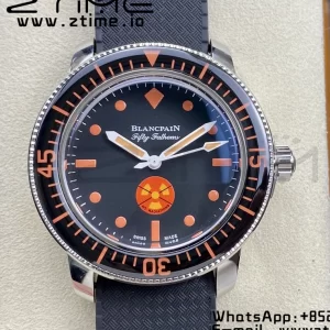 Blancpain Fifty Fathoms 5008E No Rad Only Watch SS 1:1 GSF Best Edition Black Dial on Black Rubber Strap A1151 - Super Clone Watch | 1:1 Best Version