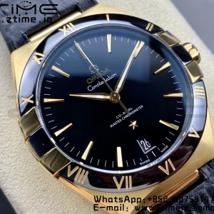 OMEGA Constellation Black Ceramic RG VSF 1:1 Best Edition Black Dial on Black Gummy Strap A8900 Super Clone - Super Clone Watch | 1:1 Best Version