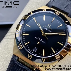 OMEGA Constellation Black Ceramic RG VSF 1:1 Best Edition Black Dial on Black Gummy Strap A8900 Super Clone - Super Clone Watch | 1:1 Best Version