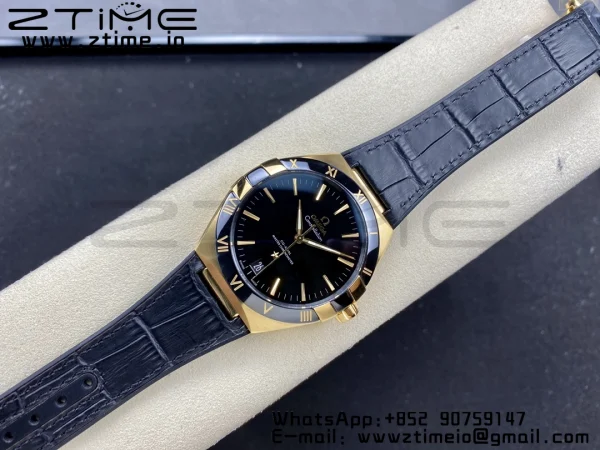 OMEGA Constellation Black Ceramic RG VSF 1:1 Best Edition Black Dial on Black Gummy Strap A8900 Super Clone - Super Clone Watch | 1:1 Best Version