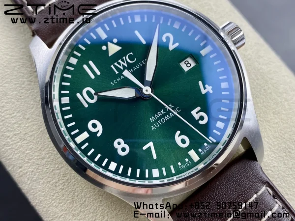 IWC Mark Mark XX  IW328205 SS M+F 1:1 Best Edition Green Dial on Brown Leather Strap A35111 - Super Clone Watch | 1:1 Best Version