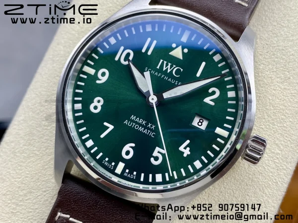 IWC Mark Mark XX  IW328205 SS M+F 1:1 Best Edition Green Dial on Brown Leather Strap A35111 - Super Clone Watch | 1:1 Best Version
