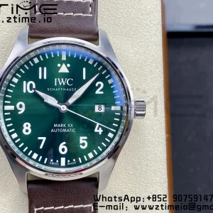 IWC Mark Mark XX  IW328205 SS M+F 1:1 Best Edition Green Dial on Brown Leather Strap A35111 - Super Clone Watch | 1:1 Best Version