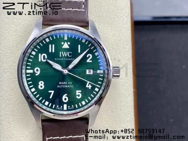 IWC Mark Mark XX  IW328205 SS M+F 1:1 Best Edition Green Dial on Brown Leather Strap A35111 - Super Clone Watch | 1:1 Best Version