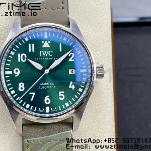 IWC Mark Mark XX  IW328205 SS M+F 1:1 Best Edition Green Dial on Camouflage Leather Strap A35111 - Super Clone Watch | 1:1 Best Version