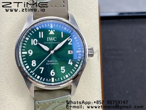IWC Mark Mark XX  IW328205 SS M+F 1:1 Best Edition Green Dial on Camouflage Leather Strap A35111 - Super Clone Watch | 1:1 Best Version