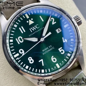 IWC Mark Mark XX  IW328205 SS M+F 1:1 Best Edition Green Dial on Camouflage Leather Strap A35111 - Super Clone Watch | 1:1 Best Version