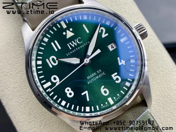 IWC Mark Mark XX  IW328205 SS M+F 1:1 Best Edition Green Dial on Camouflage Leather Strap A35111 - Super Clone Watch | 1:1 Best Version