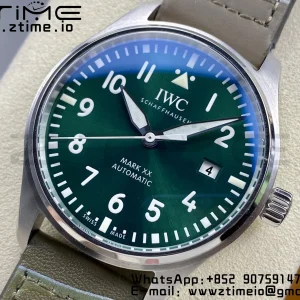 IWC Mark Mark XX  IW328205 SS M+F 1:1 Best Edition Green Dial on Camouflage Leather Strap A35111 - Super Clone Watch | 1:1 Best Version