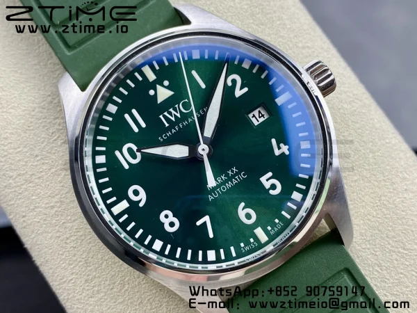 IWC Mark Mark XX  IW328205 SS M+F 1:1 Best Edition Green Dial on Green Rubber  Strap A35111 - Super Clone Watch | 1:1 Best Version