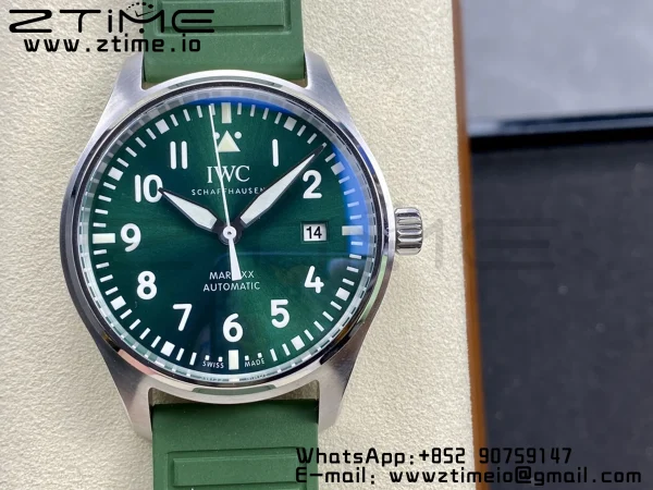 IWC Mark Mark XX  IW328205 SS M+F 1:1 Best Edition Green Dial on Green Rubber  Strap A35111 - Super Clone Watch | 1:1 Best Version
