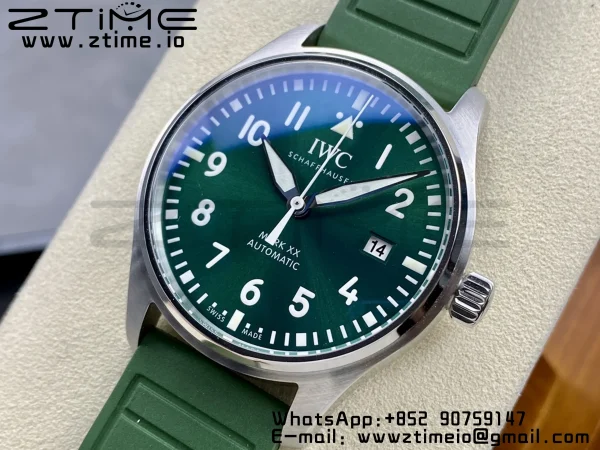 IWC Mark Mark XX  IW328205 SS M+F 1:1 Best Edition Green Dial on Green Rubber  Strap A35111 - Super Clone Watch | 1:1 Best Version