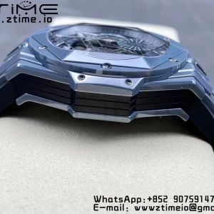 HUBLOT Big Bang Sang Bleu 418.FX.8007.RX.MXM21 Gray Ceramic BBF Best Edition Gray Dial on Gray Rubber Strap A1240 - Super Clone Watch | 1:1 Best Version