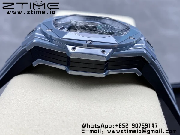 HUBLOT Big Bang Sang Bleu 418.FX.8007.RX.MXM21 Gray Ceramic BBF Best Edition Gray Dial on Gray Rubber Strap A1240 - Super Clone Watch | 1:1 Best Version