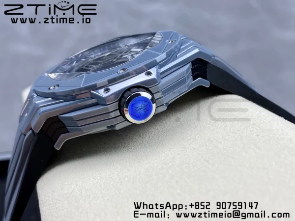 HUBLOT Big Bang Sang Bleu 418.FX.8007.RX.MXM21 Gray Ceramic BBF Best Edition Gray Dial on Gray Rubber Strap A1240 - Super Clone Watch | 1:1 Best Version