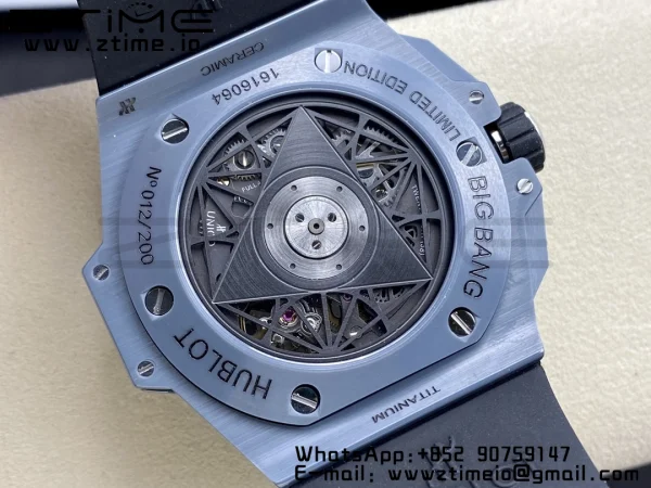 HUBLOT Big Bang Sang Bleu 418.FX.8007.RX.MXM21 Gray Ceramic BBF Best Edition Gray Dial on Gray Rubber Strap A1240 - Super Clone Watch | 1:1 Best Version