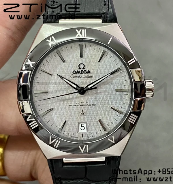 OMEGA  Constellation White Ceramic SS VSF 1:1 Best Edition White Dial on Black Gummy Strap A8900 Super Clone - Super Clone Watch | 1:1 Best Version