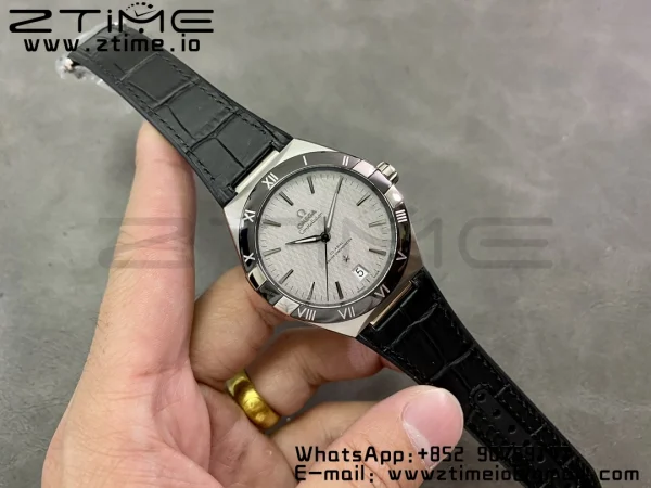 OMEGA  Constellation White Ceramic SS VSF 1:1 Best Edition White Dial on Black Gummy Strap A8900 Super Clone - Super Clone Watch | 1:1 Best Version