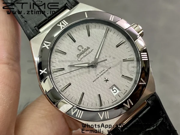 OMEGA  Constellation White Ceramic SS VSF 1:1 Best Edition White Dial on Black Gummy Strap A8900 Super Clone - Super Clone Watch | 1:1 Best Version