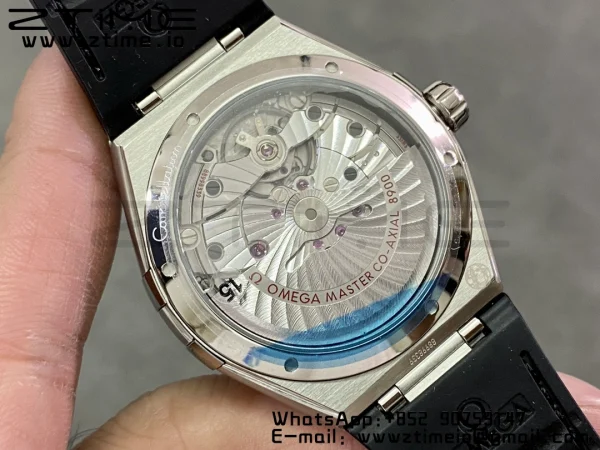 OMEGA  Constellation White Ceramic SS VSF 1:1 Best Edition White Dial on Black Gummy Strap A8900 Super Clone - Super Clone Watch | 1:1 Best Version