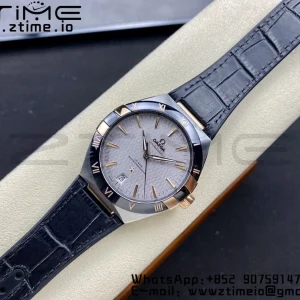 OMEGA Constellation Black Ceramic SS/RG VSF 1:1 Best Edition White Dial on Black Gummy Strap A8900 Super Clone - Super Clone Watch | 1:1 Best Version