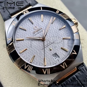 OMEGA Constellation Black Ceramic SS/RG VSF 1:1 Best Edition White Dial on Black Gummy Strap A8900 Super Clone - Super Clone Watch | 1:1 Best Version