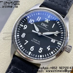 IWC Mark Mark XX  IW328201 SS M+F 1:1 Best Edition Black Dial on Black Leather Strap A35111 - Super Clone Watch | 1:1 Best Version