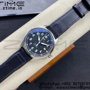 IWC Mark Mark XX  IW328201 SS M+F 1:1 Best Edition Black Dial on Black Leather Strap A35111 - Super Clone Watch | 1:1 Best Version